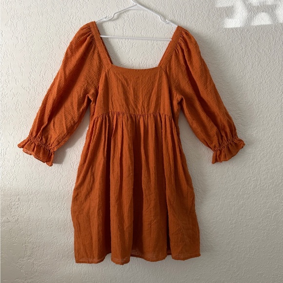 NWT Madewell Puff-Sleeve Waisted Clip Dot Mini Dress Mulled Cider Orange SZ 6 - Picture 3 of 9